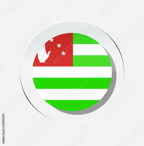 Abkhazia country flag circle icon with white background