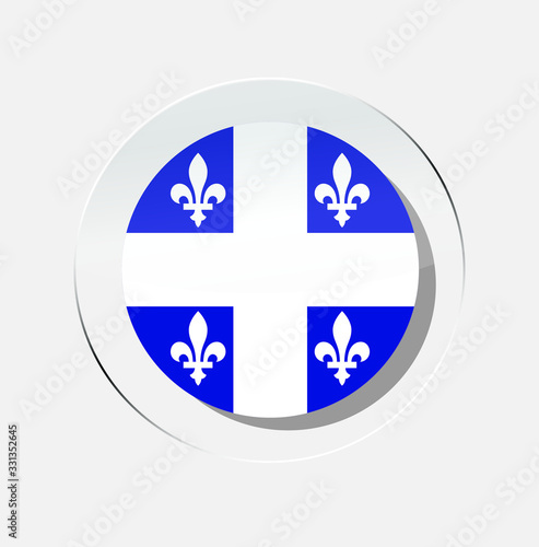 Quebec country flag circle icon with white background
