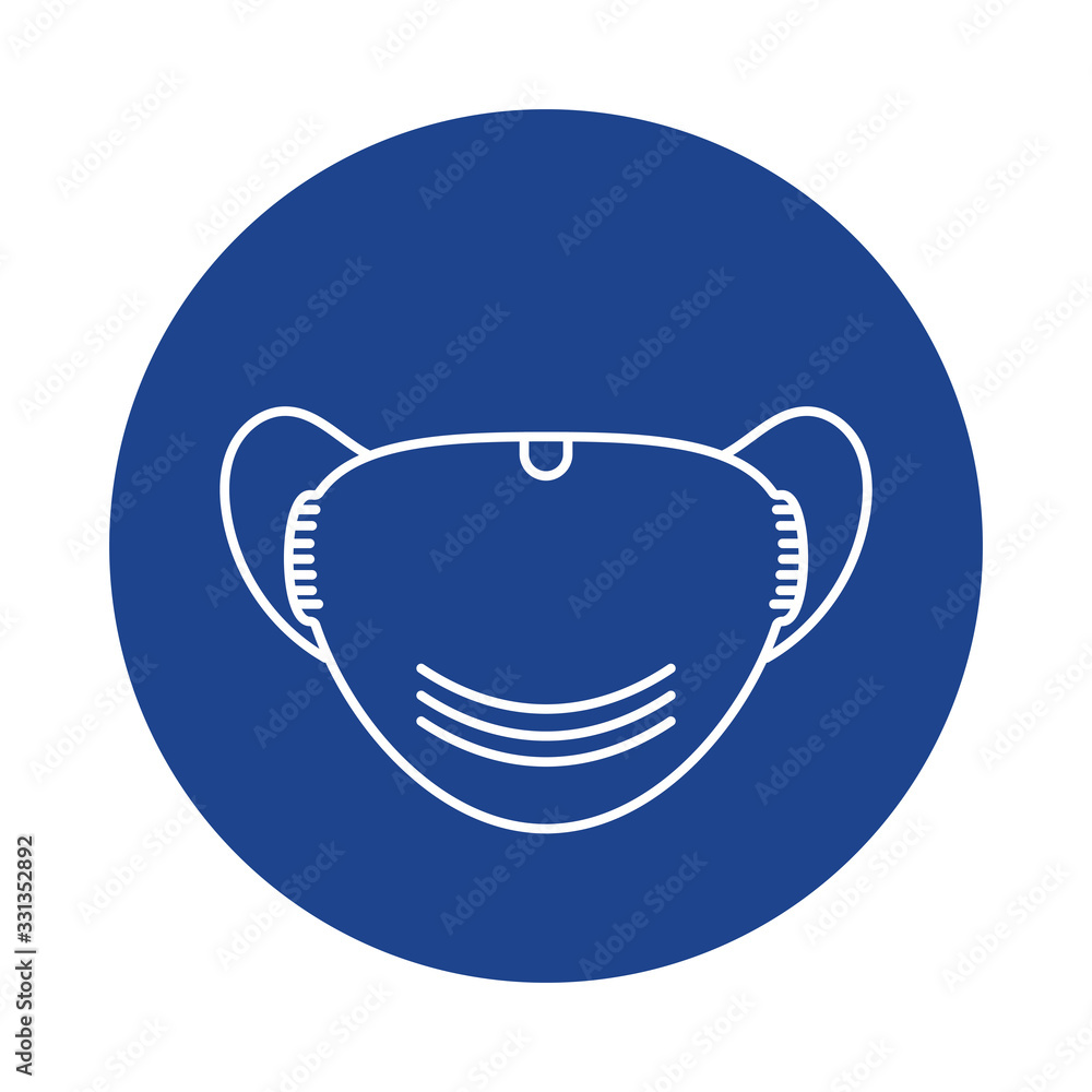 medical mask, line block style icon medical mask, line block style icon