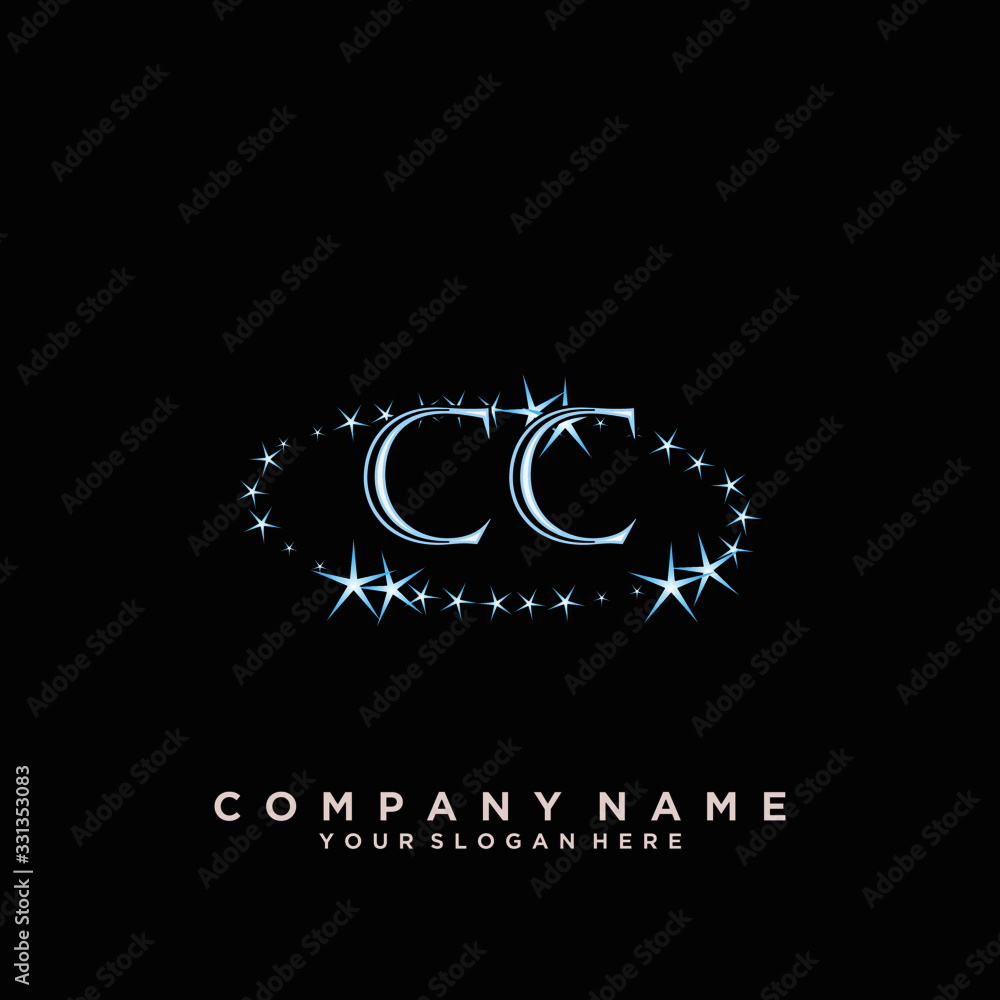Initial Letter CC Logo With circle Template Vector Initial Letter CC Logo With circle Template Vector