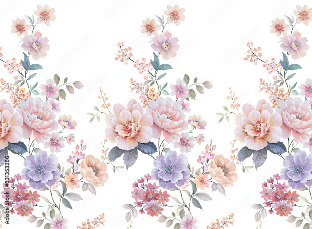 custom made wallpaper toronto digitalComputer drawn flower illustration.Flowers Watercolor illustration.Manual composition.Big Set watercolor elements