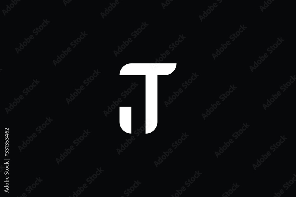 Minimal elegant monogram art logo. Outstanding professional trendy awesome artistic TJ JT initial based Alphabet icon logo. Premium Business logo White color on black background Minimal elegant monogram art logo. Outstanding professional trendy awesome artistic TJ JT initial based Alphabet icon logo. Premium Business logo White color on black background