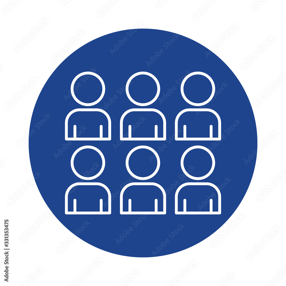 crowd of people, line block style icon crowd of people, line block style icon