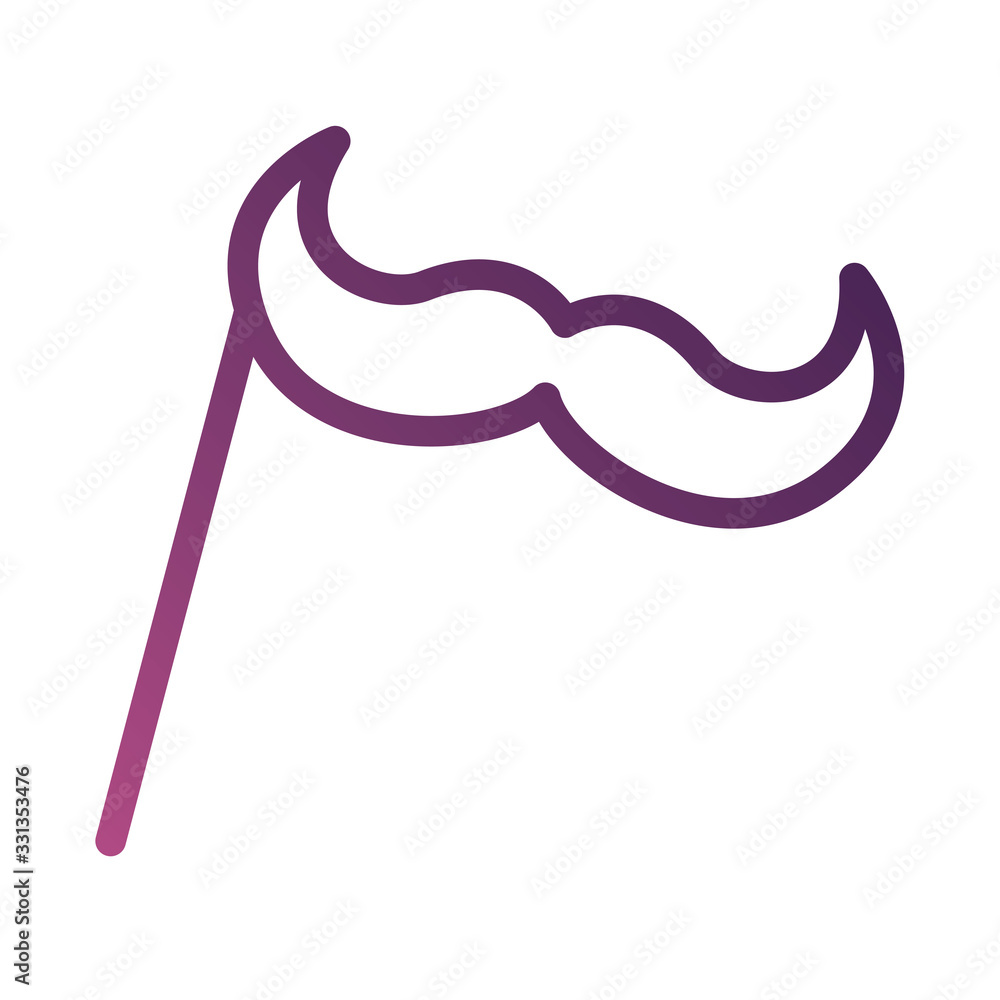 mustache funny april fools day line degradient style icon