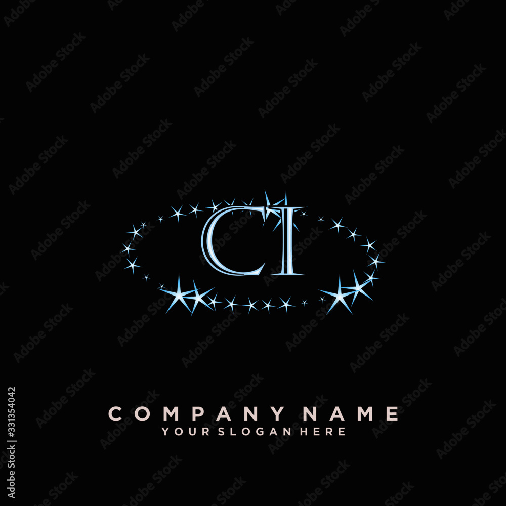 Fototapeta premium Initial Letter CI Logo With circle Template Vector