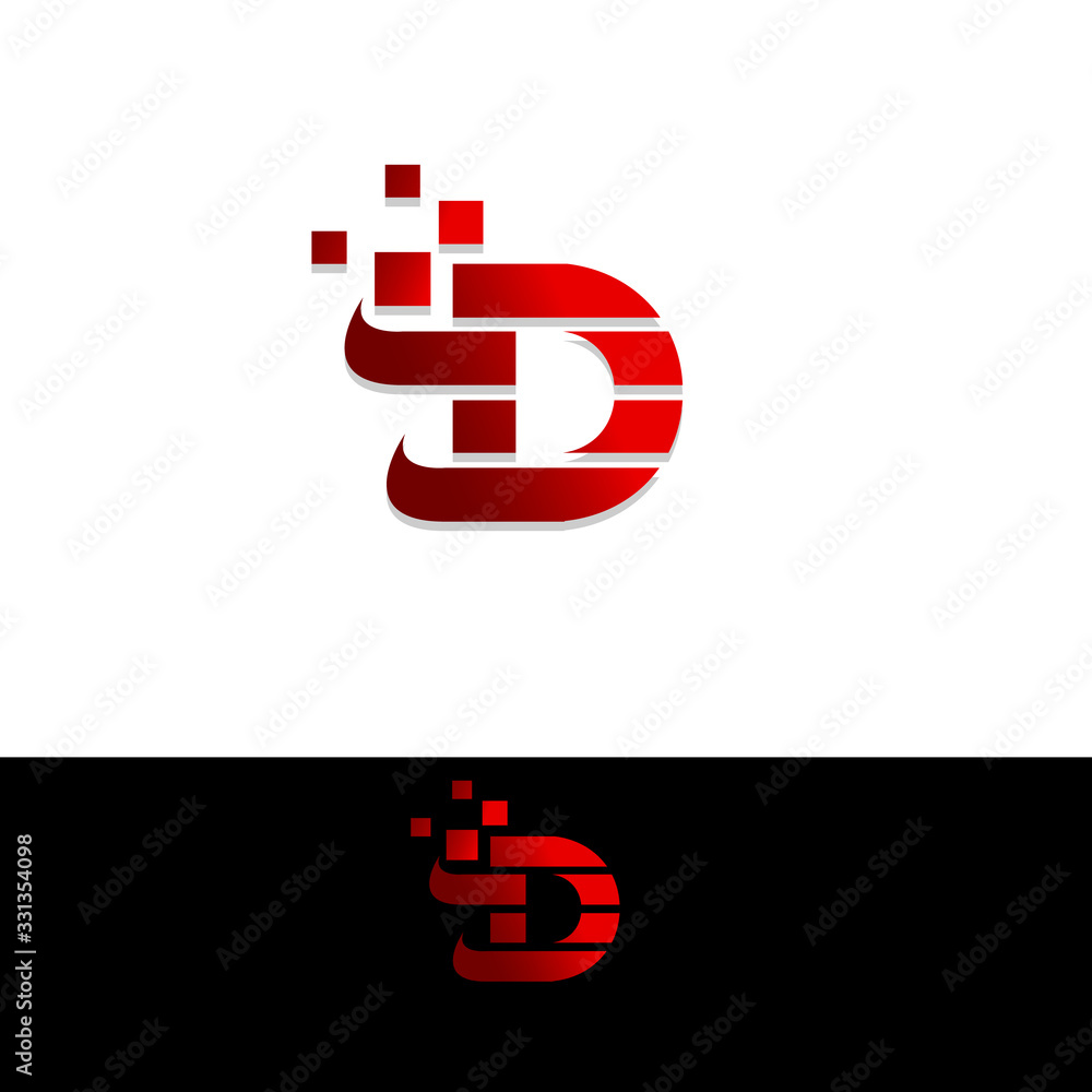 Obraz premium Simple design initial letter D for element design