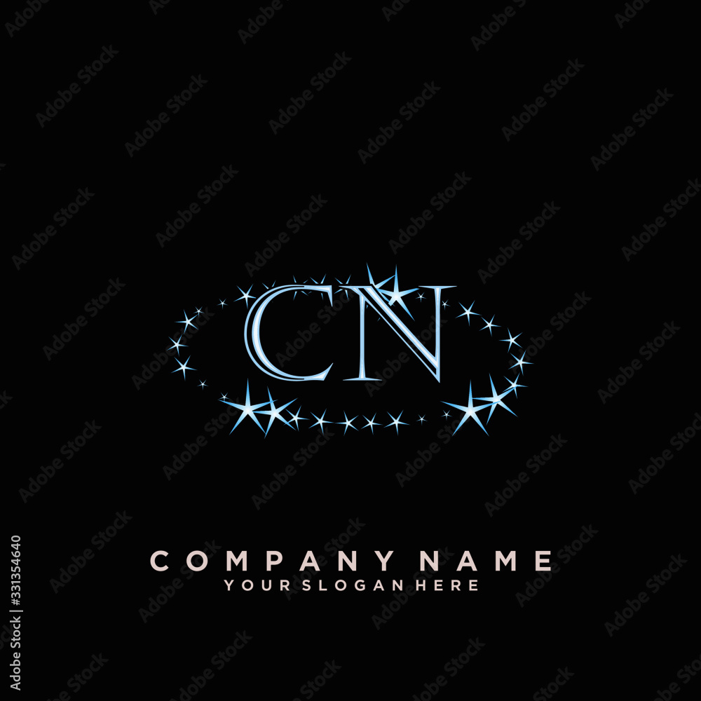 Initial Letter CN Logo With circle Template Vector Initial Letter CN Logo With circle Template Vector