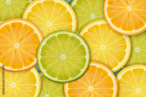 Sliced citrus background