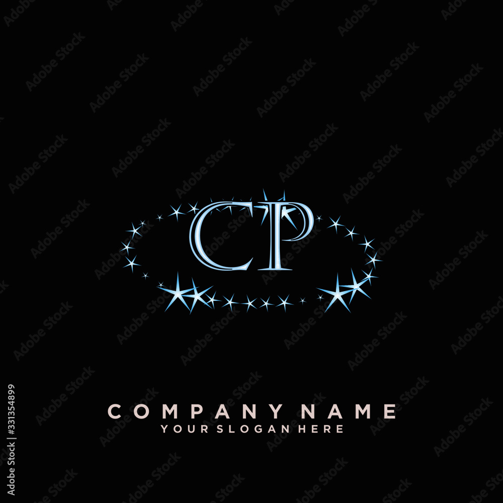 Fototapeta premium Initial Letter CP Logo With circle Template Vector