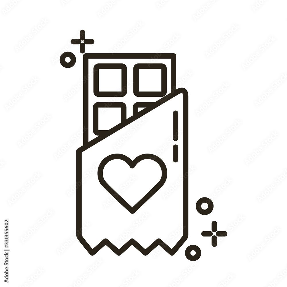 happy valentines day chocolate bar with heart line style happy valentines day chocolate bar with heart line style