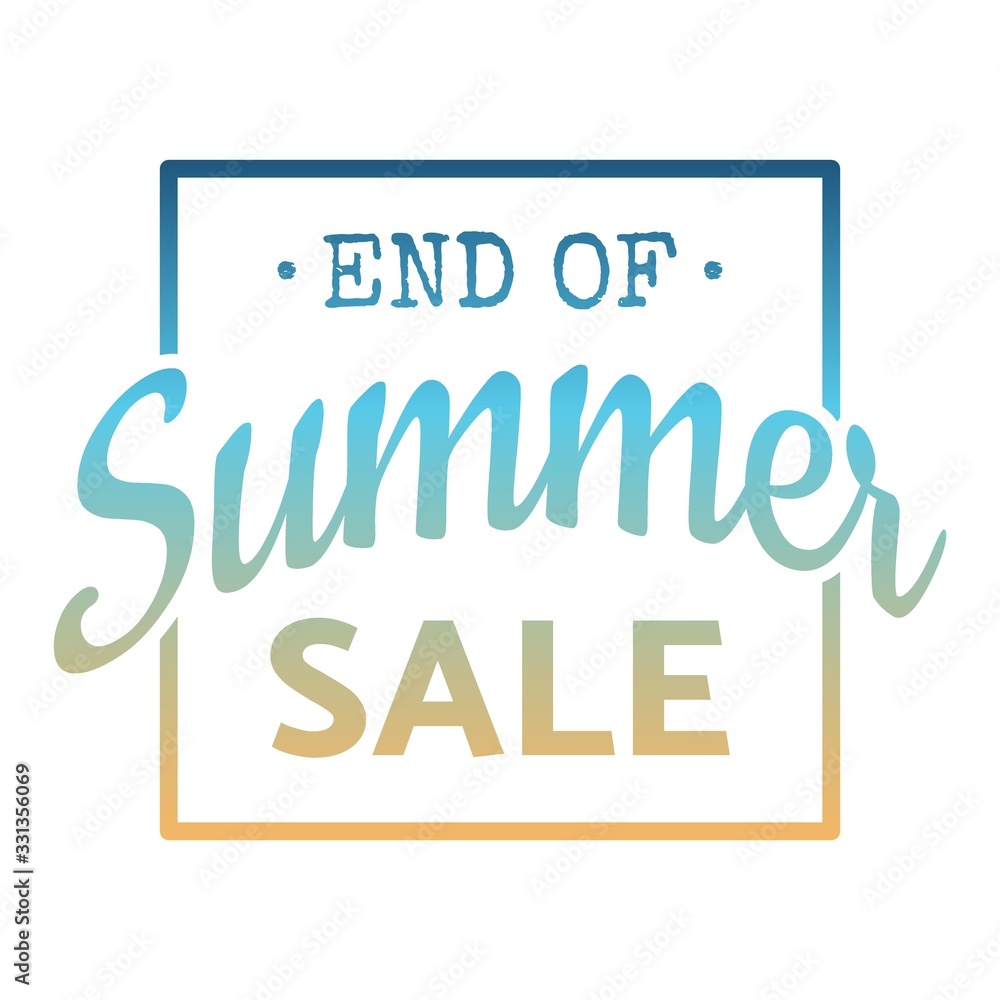 End of summer sale word concept. Vector illustration isolated on white background End of summer sale word concept. Vector illustration isolated on white background