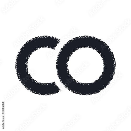 Carbon monoxide chemical formula icon concept. Vector illustration isolated on white background