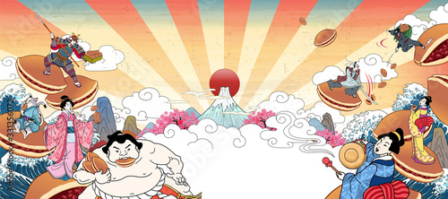 Ancient people enjoying dorayaki