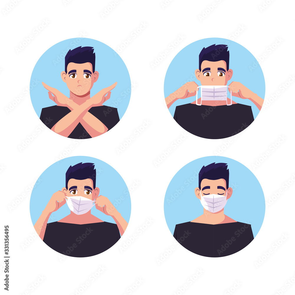 man with medical face mask, coronavirus prevention man with medical face mask, coronavirus prevention