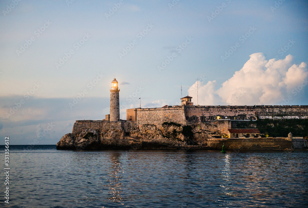 The Morro Castle, El Morro fort and lighthouse on the water in Havana, Cuba, Caribbean The Morro Castle, El Morro fort and lighthouse on the water in Havana, Cuba, Caribbean