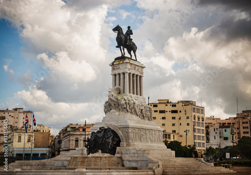 Statue of General Maximo Gomez in the town square, Havana, Cuba photo
