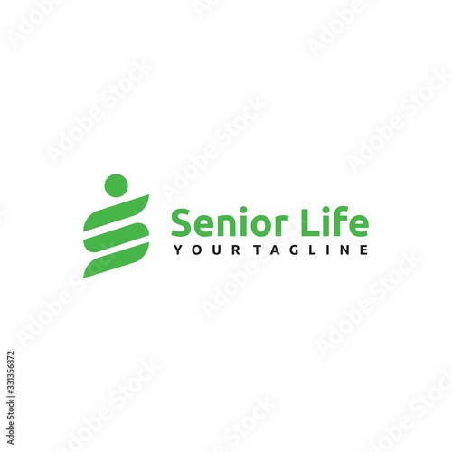 Senior Life Logo Simple Templates, Vector