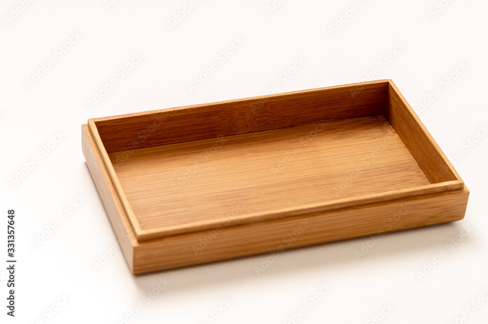 open wooden box top view on white background open wooden box top view on white background
