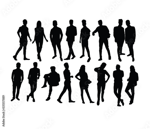 Business People Activity Silhouettes, art vector design photo