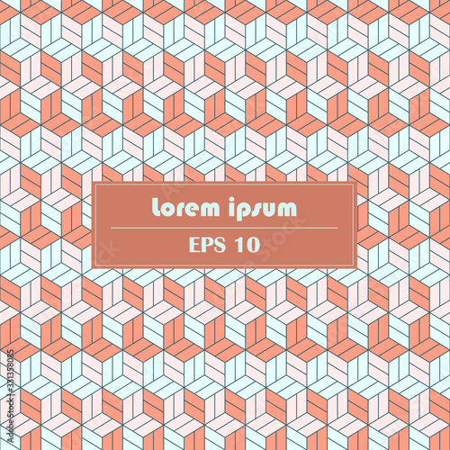 simple repeated pattern in isometric grid for background, wallpaper, paper wrapping, backdrop