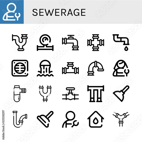 sewerage icon set