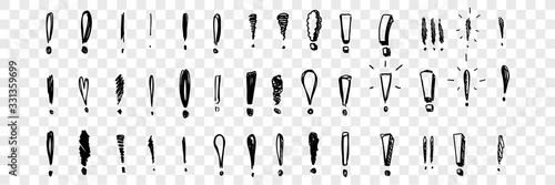 Hand drawn exclamation marks set collection photo