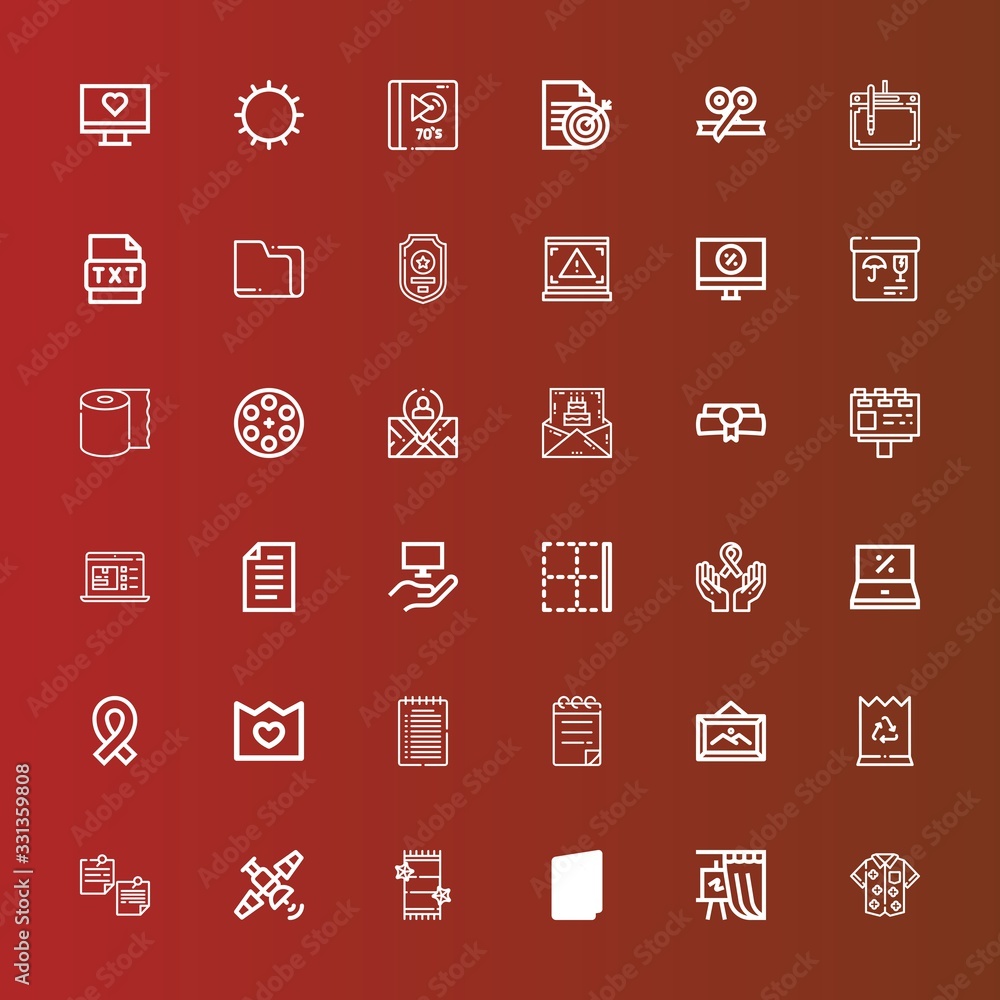 Editable 36 blank icons for web and mobile