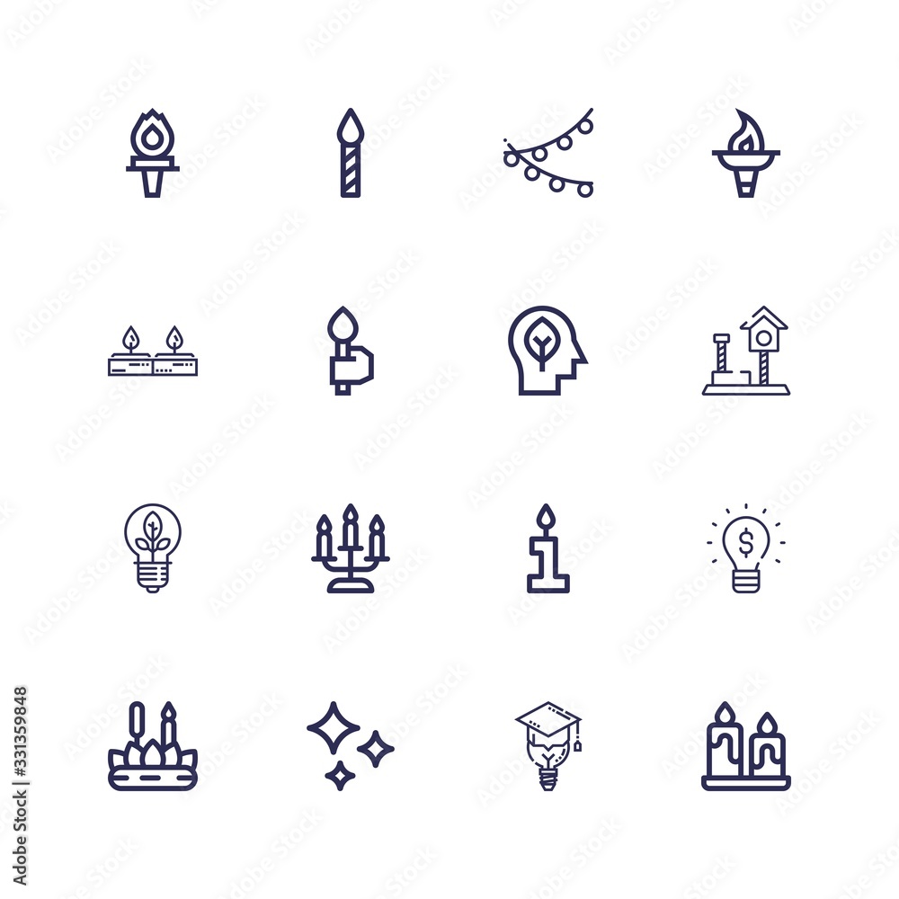 Editable 16 glow icons for web and mobile