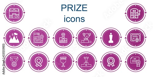 Editable 14 prize icons for web and mobile