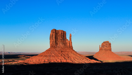 Sunset View to the Rocks in the Monument Valley, USA