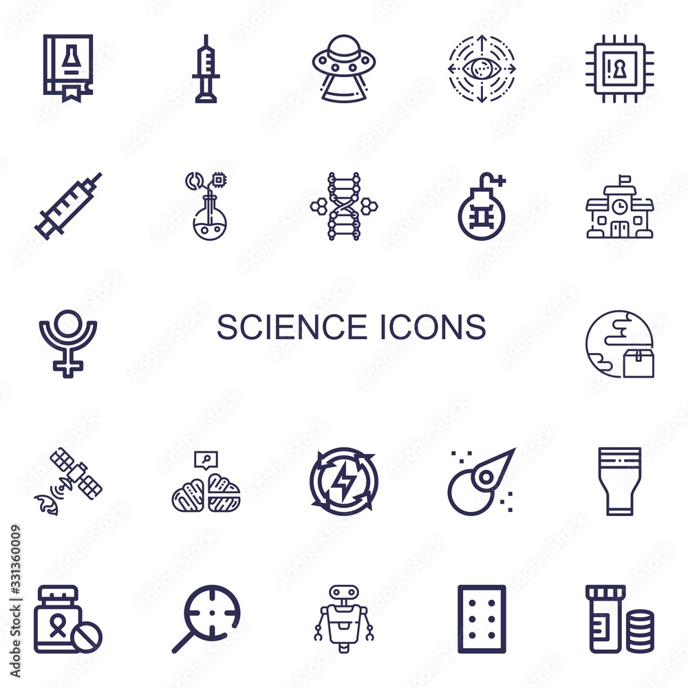 Editable 22 science icons for web and mobile