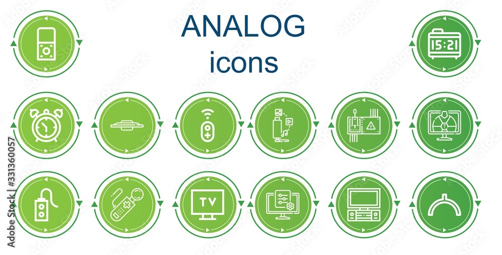 Editable 14 analog icons for web and mobile Editable 14 analog icons for web and mobile