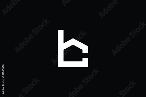 Logo design of L LC CL in vector for construction, home, real estate, building, property. Minimal awesome trendy professional logo design template on black background.