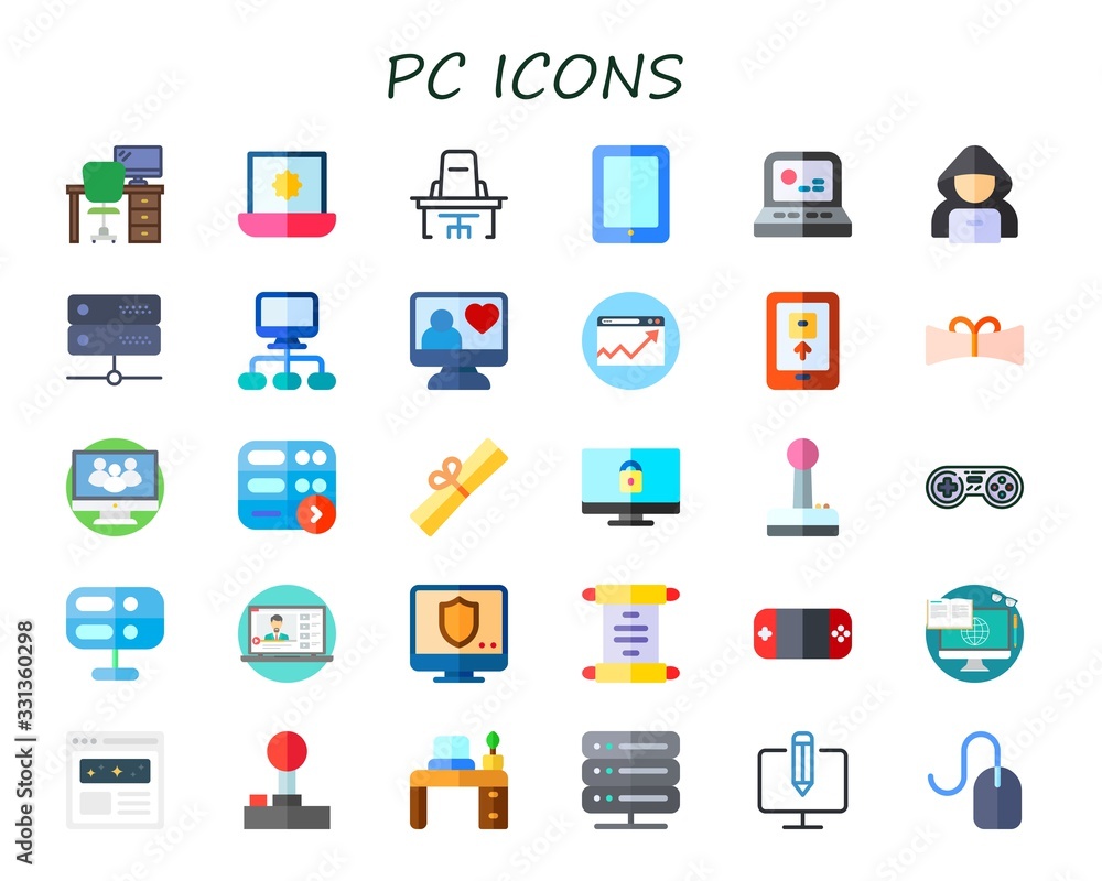 Modern Simple Set of pc Vector flat Icons
