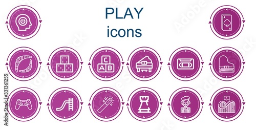 Editable 14 play icons for web and mobile