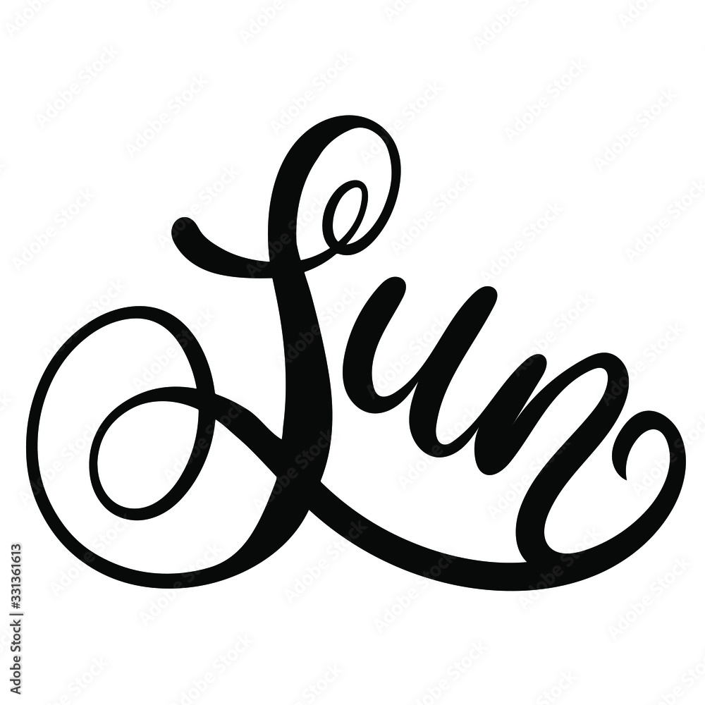 Sun - poster, isolated vector, handmade modern brush calligraphy for design, print, covers, clothes. Sun - poster, isolated vector, handmade modern brush calligraphy for design, print, covers, clothes.