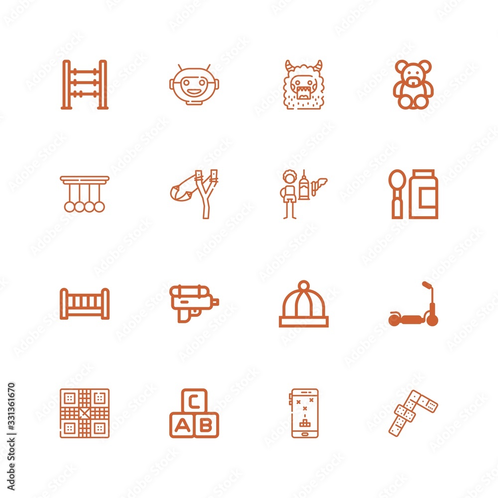 Editable 16 toy icons for web and mobile Editable 16 toy icons for web and mobile