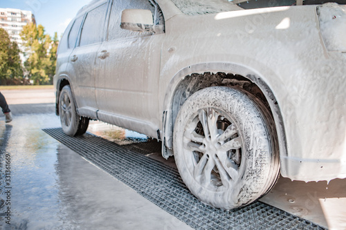 carwash concept car in foam