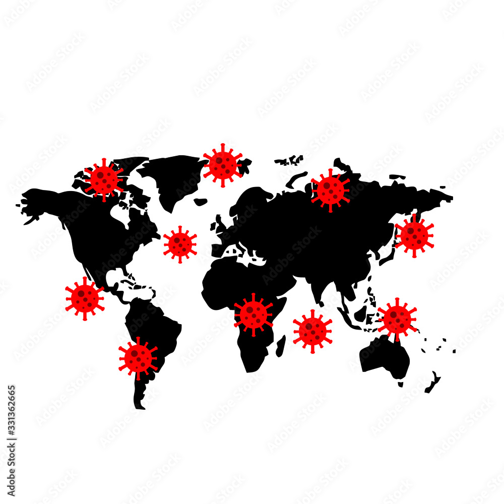 covid-19 corona virus world map logo icon design covid-19 corona virus world map logo icon design