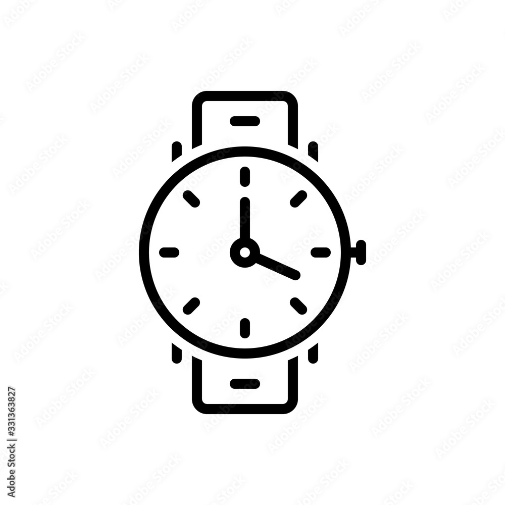 Black line icon for watch Black line icon for watch