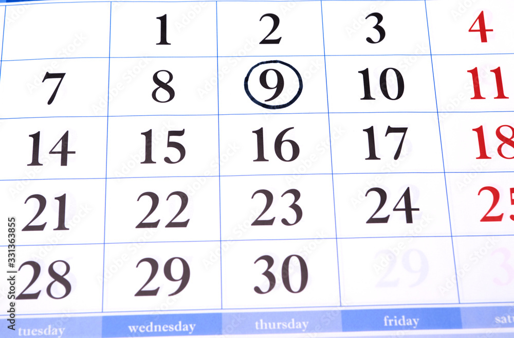 in the business weekly drawn and circled the date with the ninth number in the business weekly drawn and circled the date with the ninth number