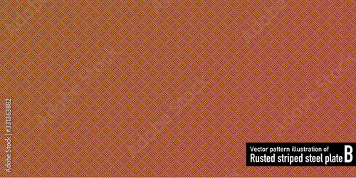 Vector pattern illustration of rusted striped steel plate