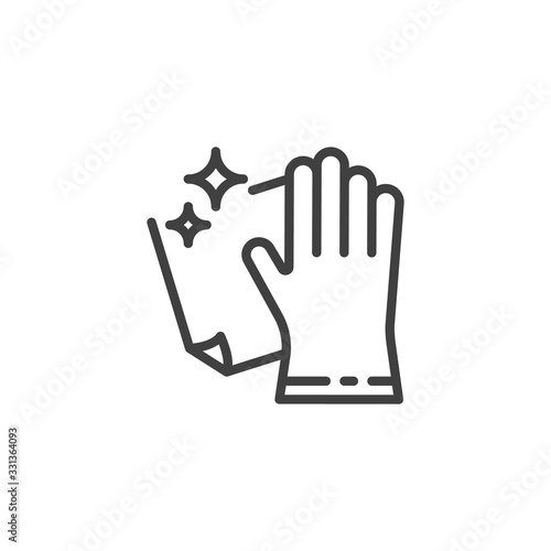 Wallpaper Mural Cleaning with rag line icon. linear style sign for mobile concept and web design. Hand wiping with cloth outline vector icon. Cleaning service symbol, logo illustration. Vector graphics Torontodigital.ca