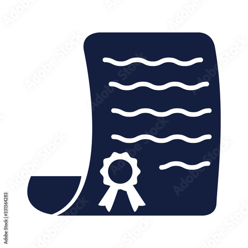 diploma certificate graduation silhouette style