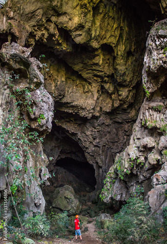 grand entrance of a hidden cave in Laos