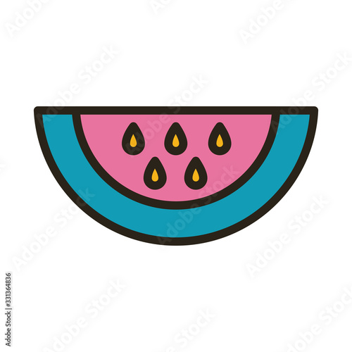 watermelon fruit line and fill style icon