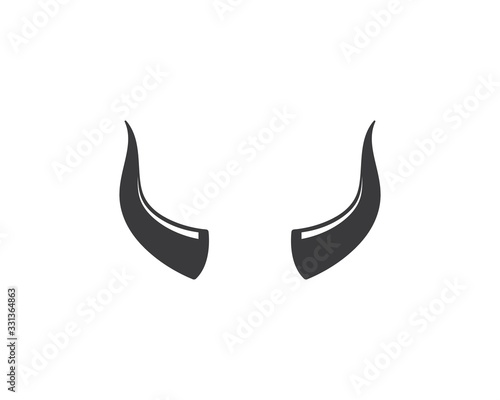 devil horn,animal horn logo icon vector