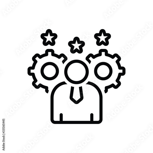 Black line icon for specialist