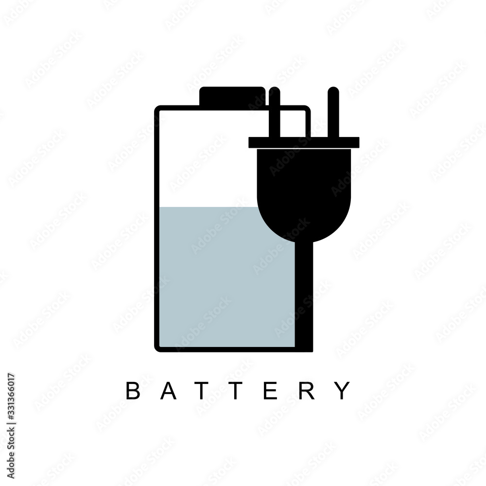 Battery charge indicator icons in flat style vector illustration. Battery charge indicator icons in flat style vector illustration.