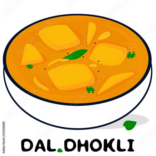 Dal Dhokli indian Gujarati Food Vector